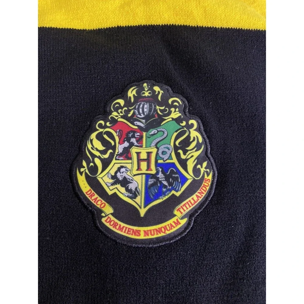 Harry Potter Crest Logo Multicolor Striped Winter Scarf with Fringe Adult Unisex
